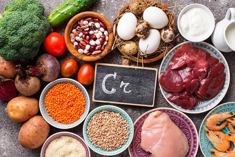 Ulike ingredienser som inneholder krom